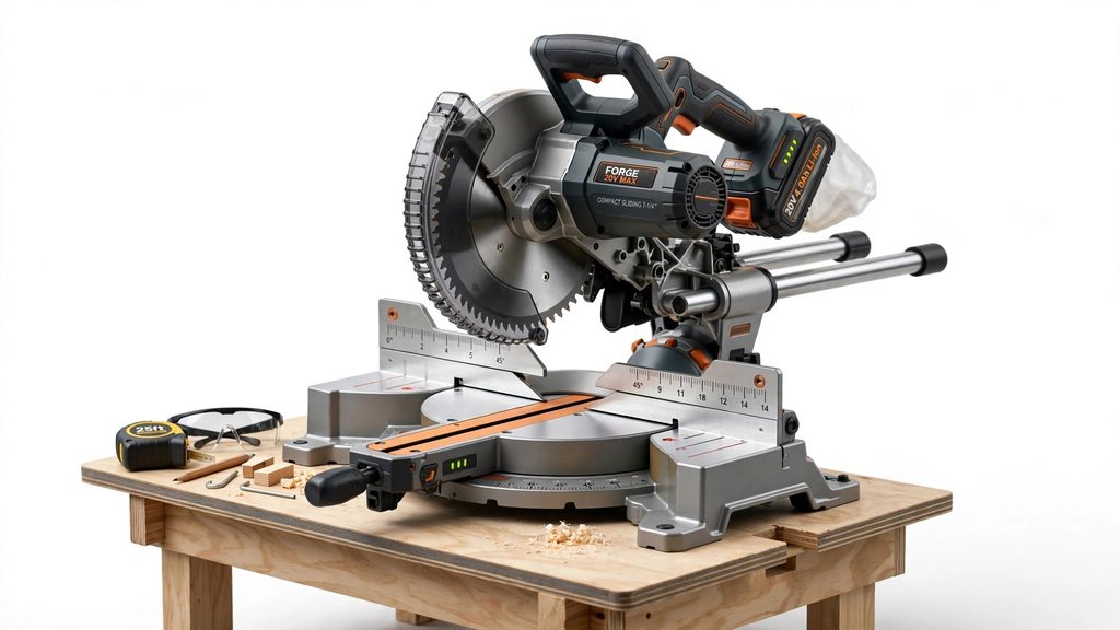 best compact miter saw for small garage 7 1/4 inch battery powered 20V