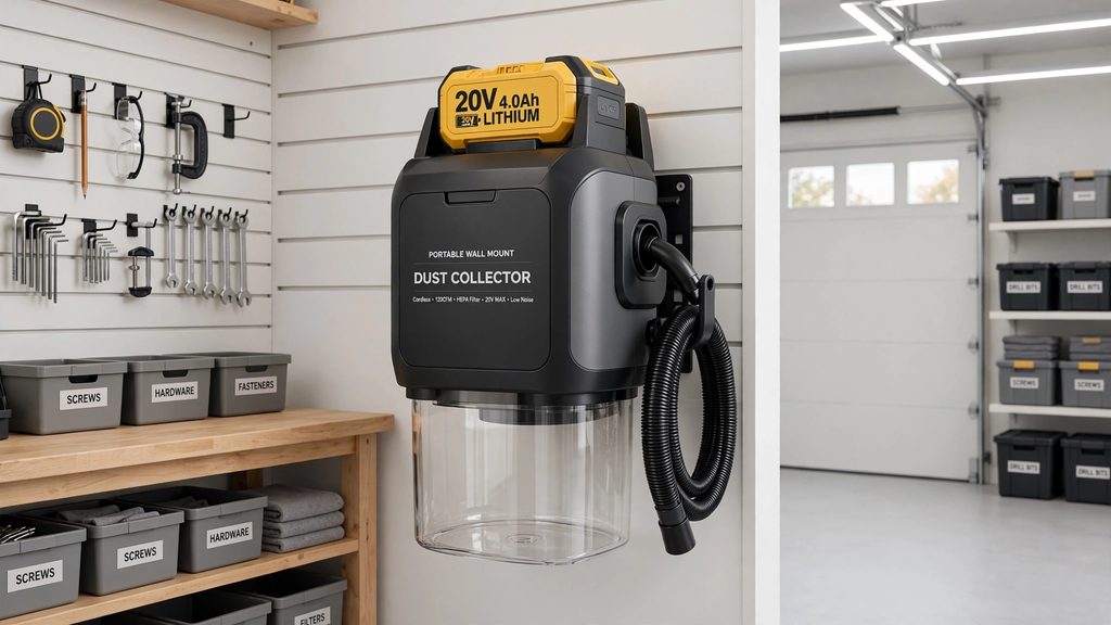 best wall moun dust collector small garage battery powered 20v hepa